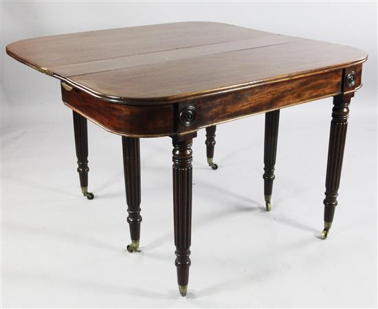 A 19th century mahogany extending dining table, extends to 7ft 5.5in. x 3ft 8.5in. x 2ft 4.5in.